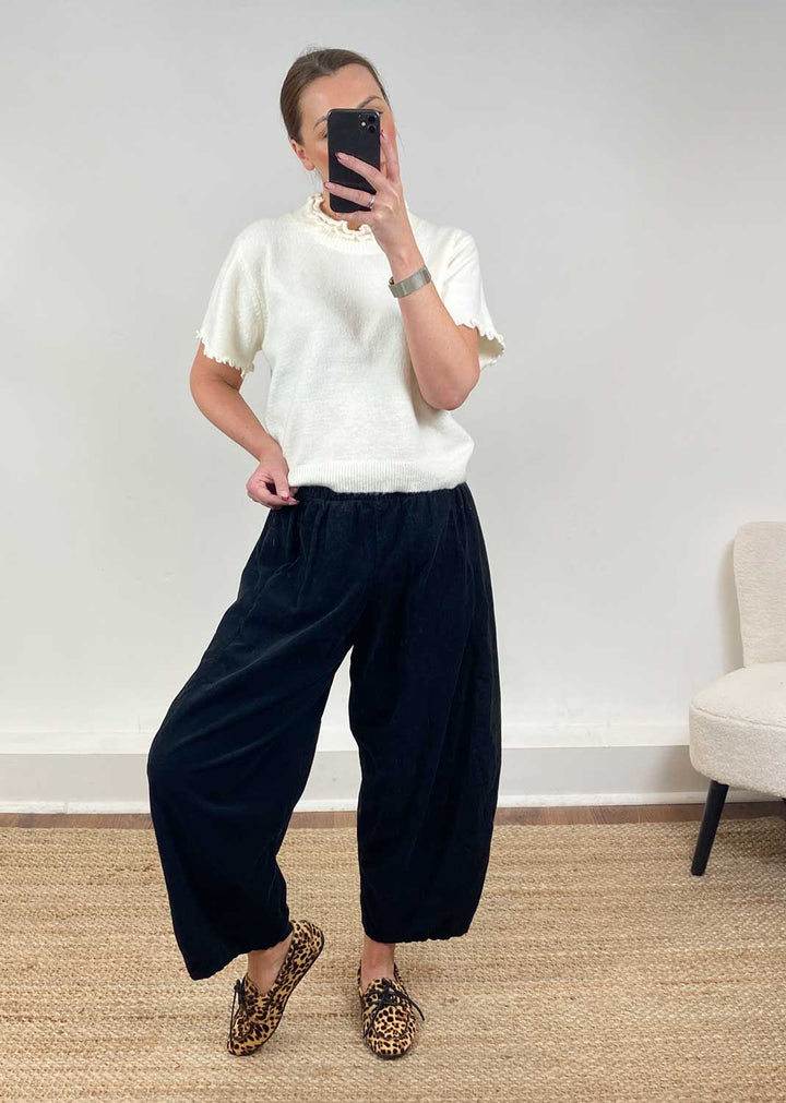 Kit Cord Barrel Pants Black
