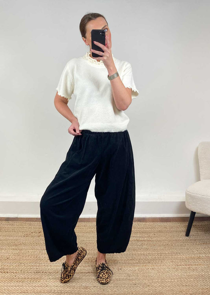 Kit Cord Barrel Pants Black