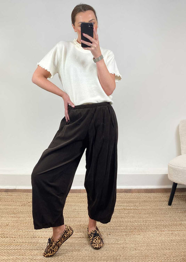 Kit Cord Barrel Pants Brown