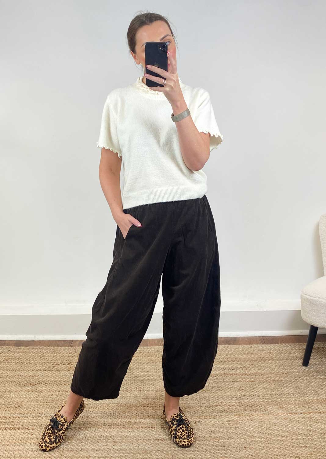 Kit Cord Barrel Pants Brown