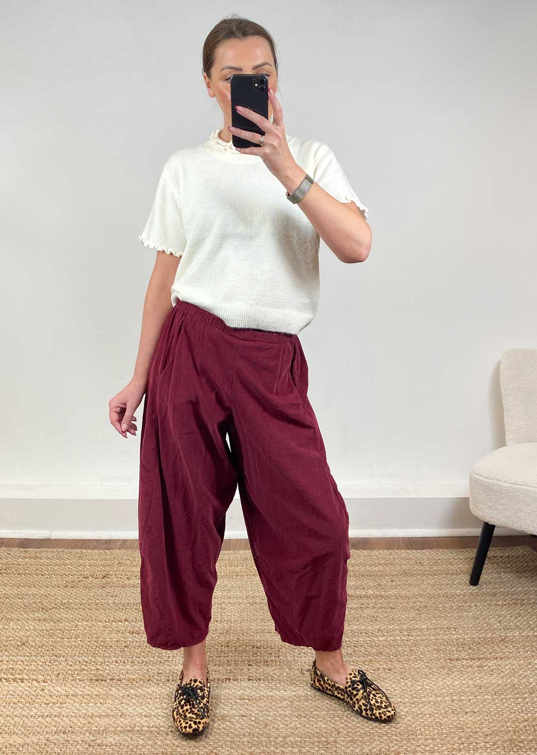 Kit Cord Barrel Pants Merlot