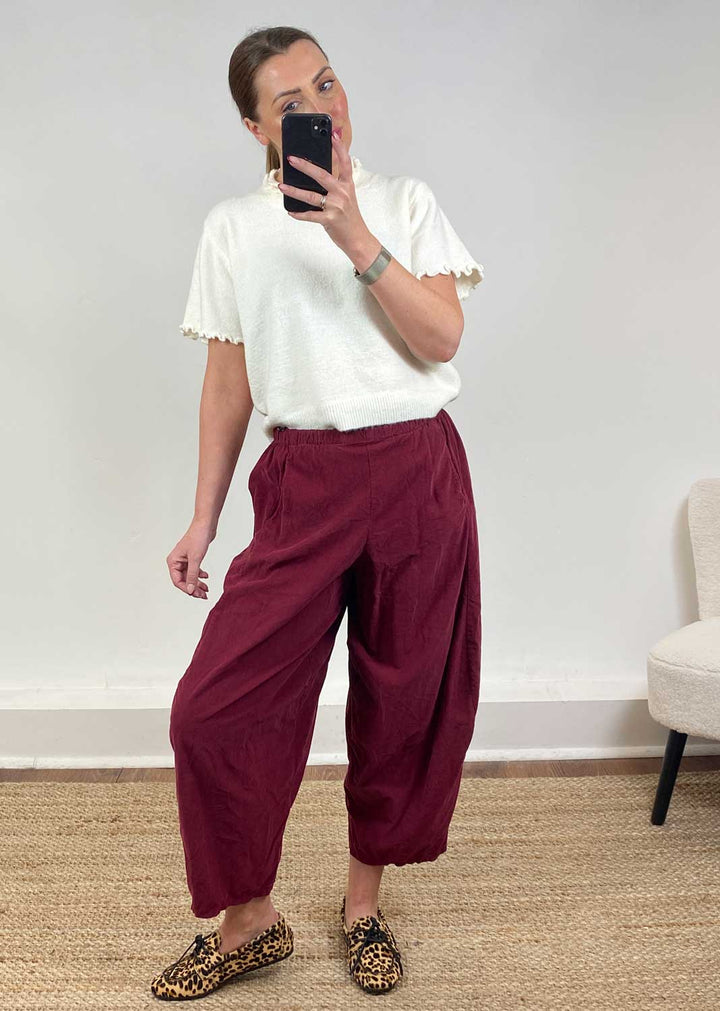 Kit Cord Barrel Pants Merlot