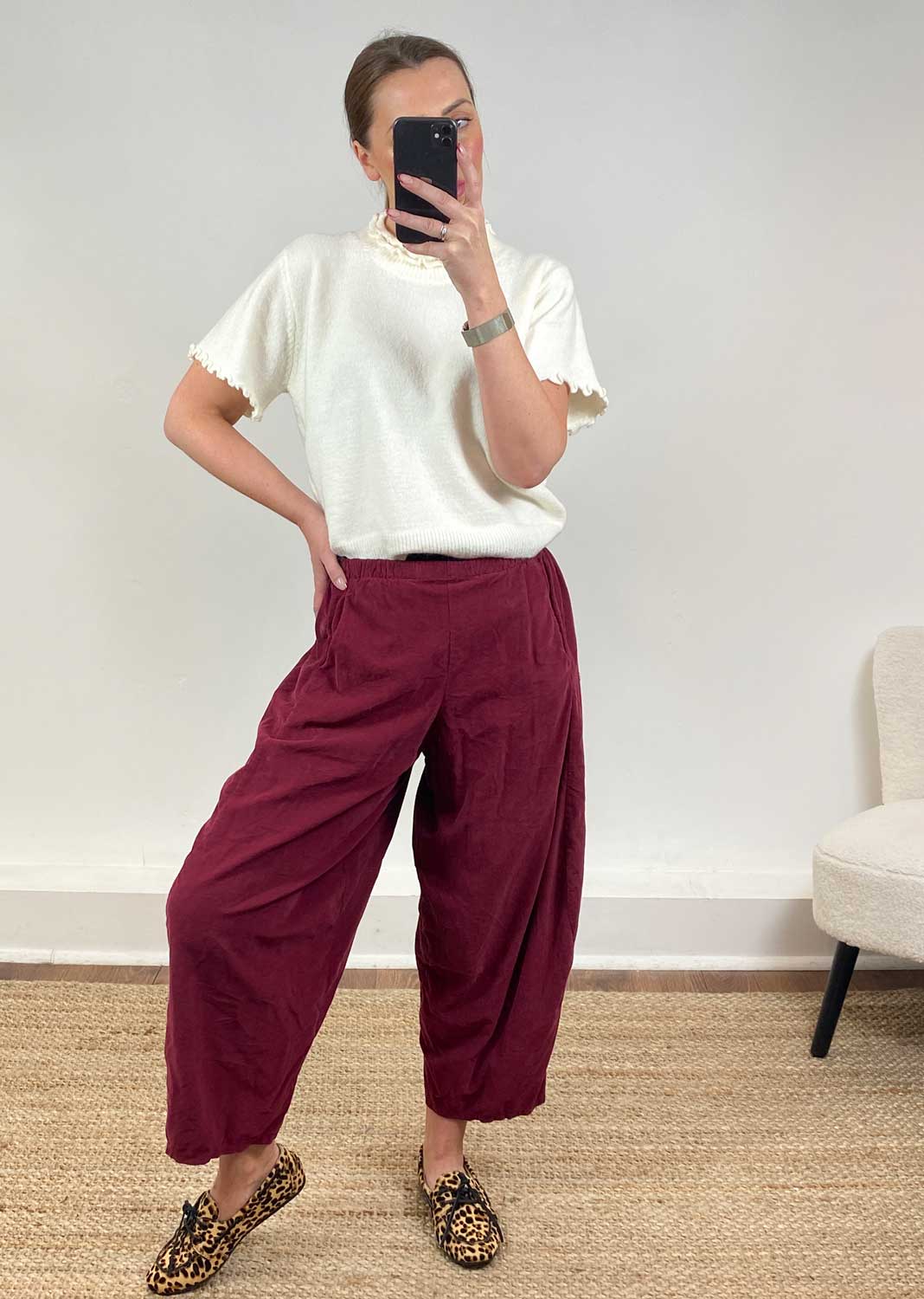 Kit Cord Barrel Pants Merlot