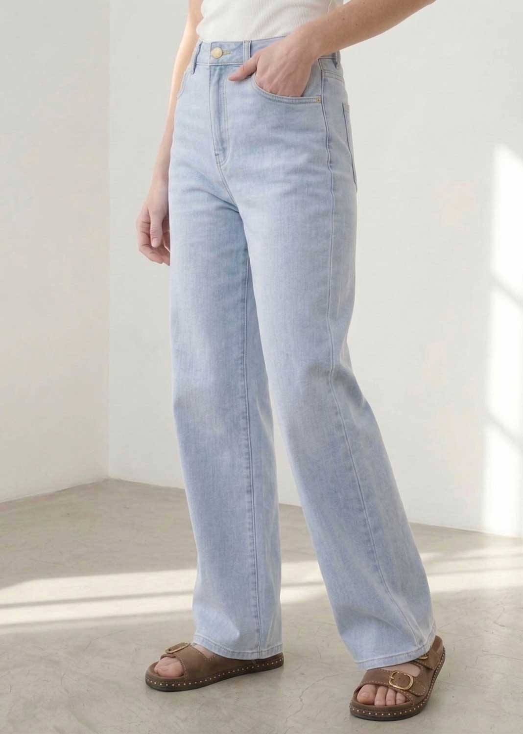 Lara Dad Fit Jeans Pale Bue