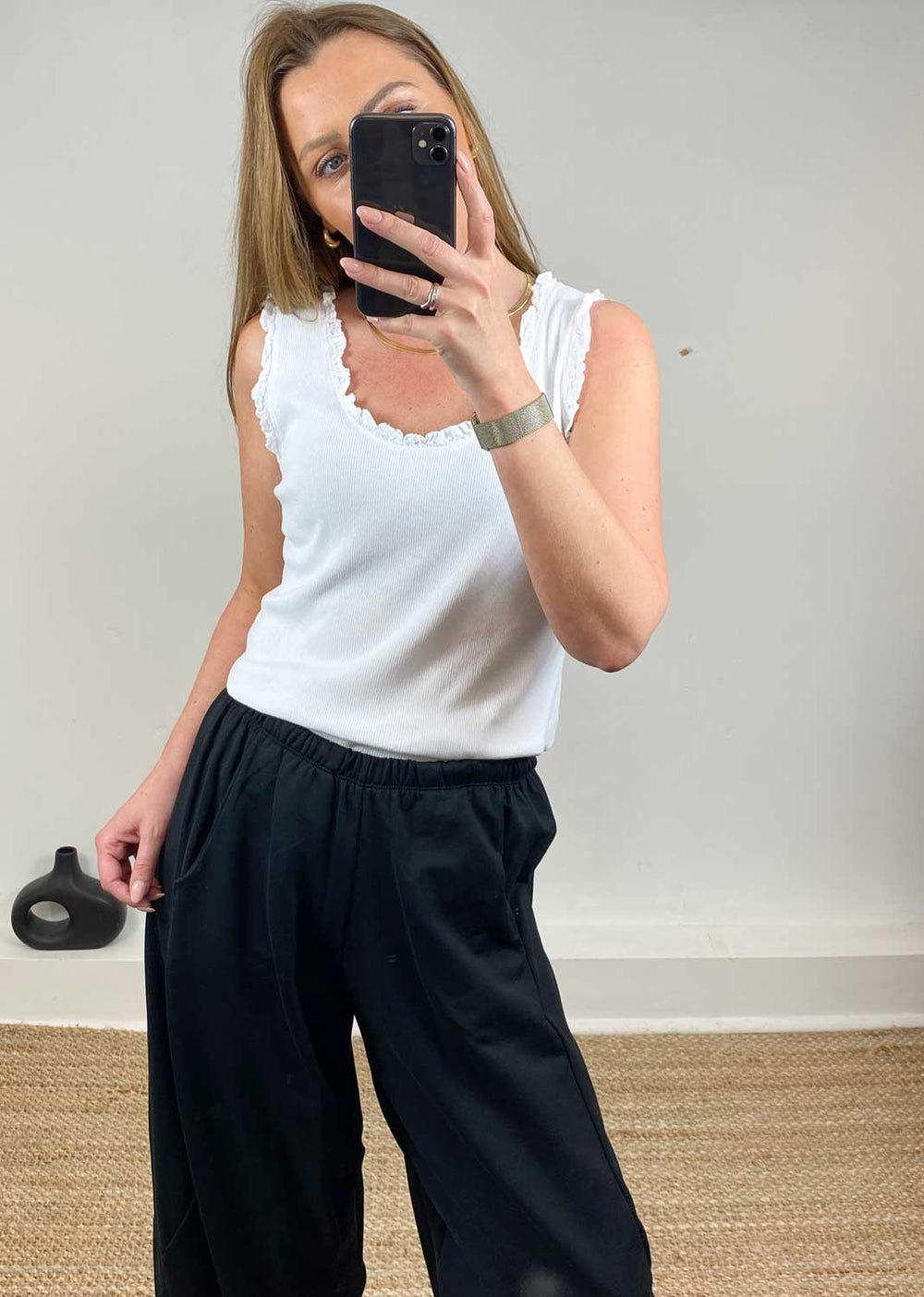 Laurie Ribbed Vest Top in White