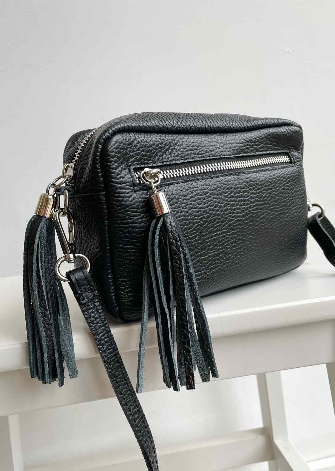 Leather Camera Bag - Black