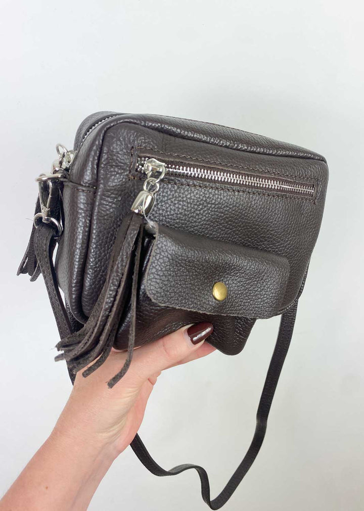 Leather Camera Bag and Purse Set Espresso