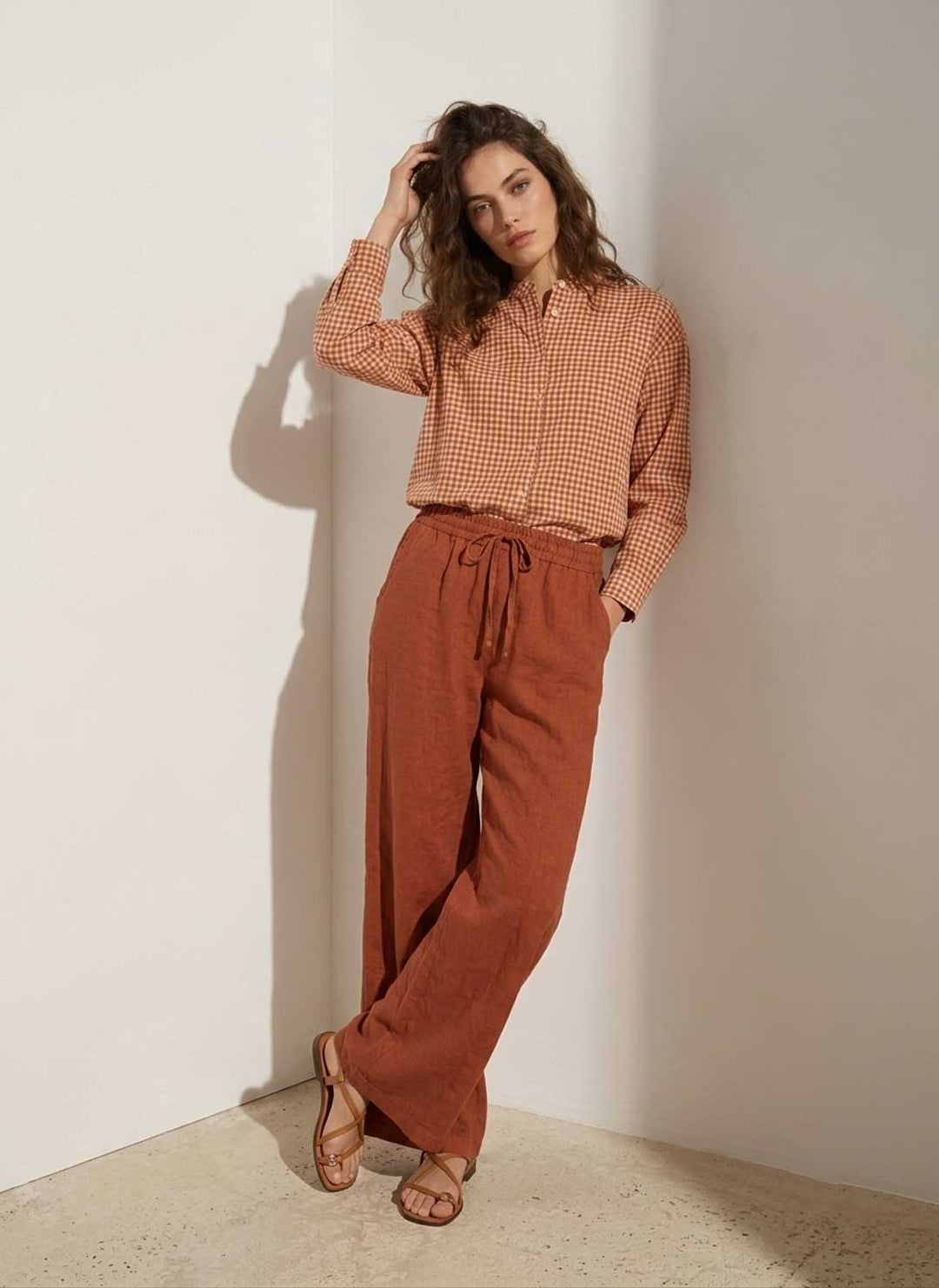 brick linen pants