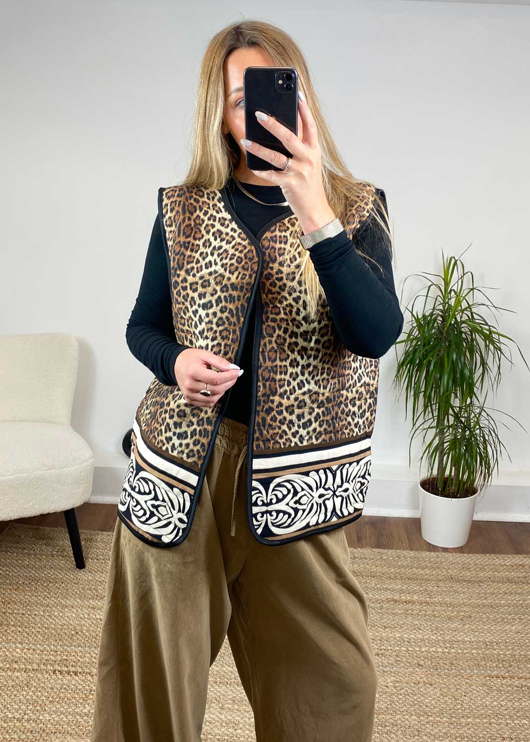 Purdy Leopard Folk Gilet