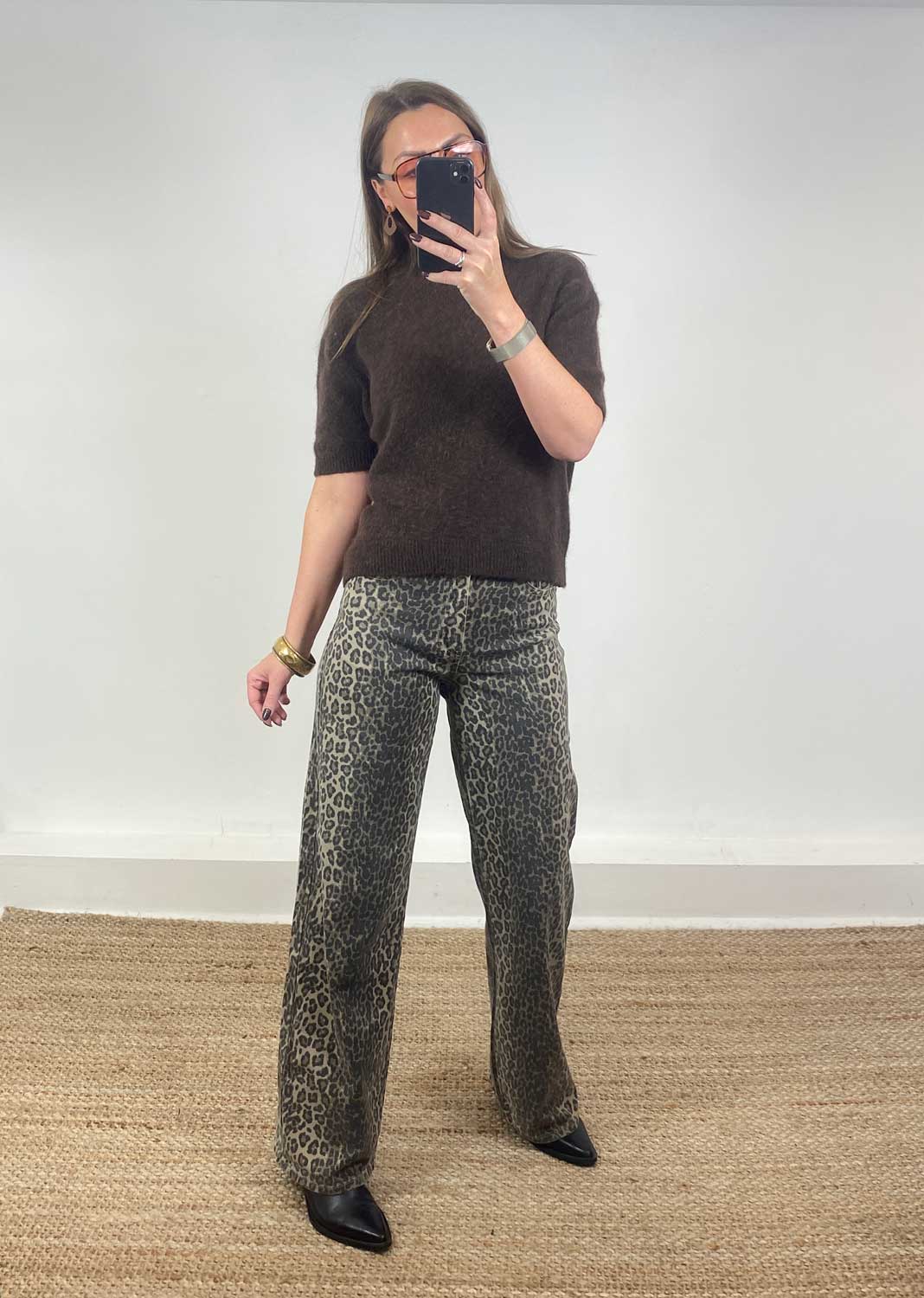 Whimsy Leopard Dad Jeans