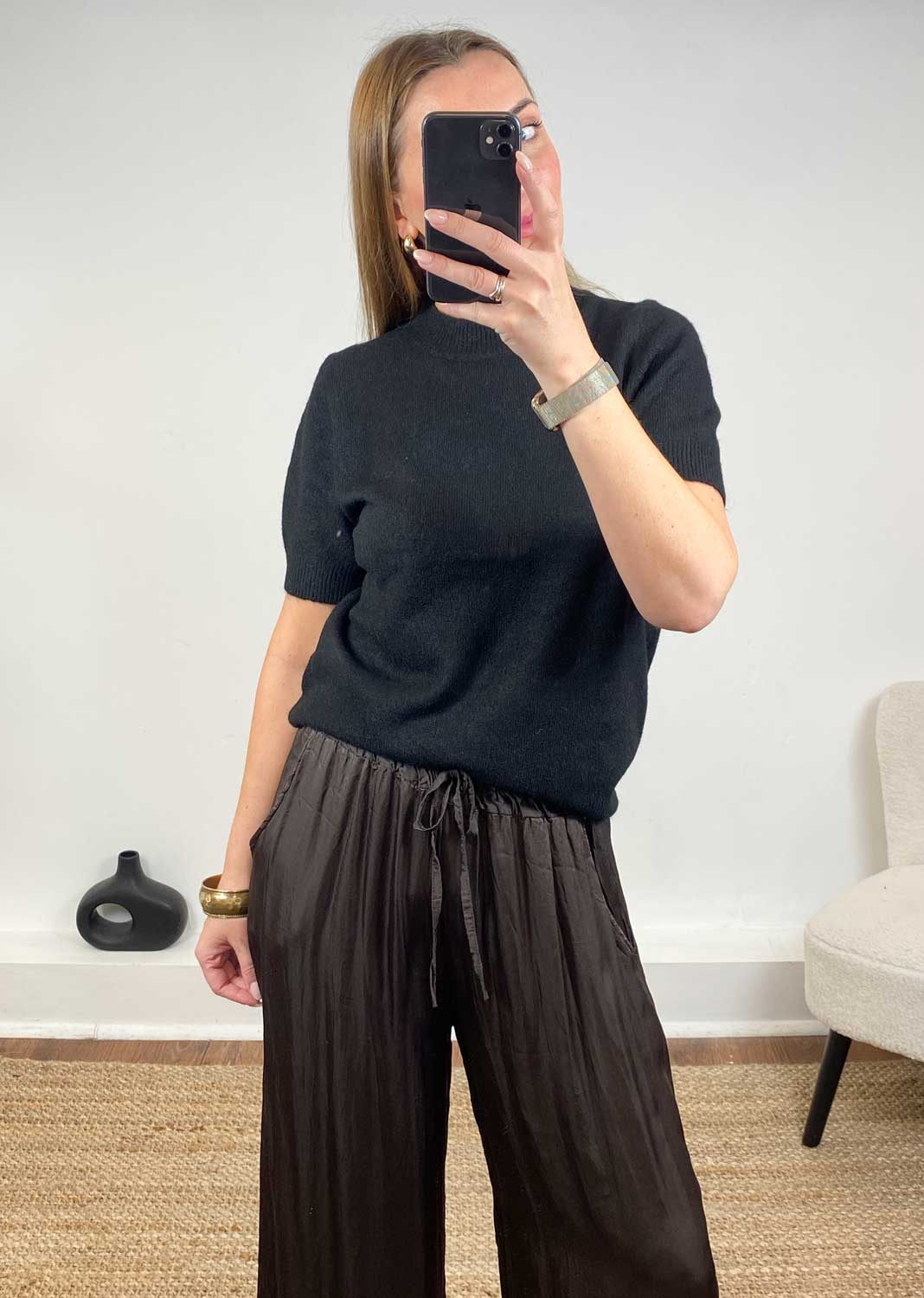 Libby Soft Knit Top in Black