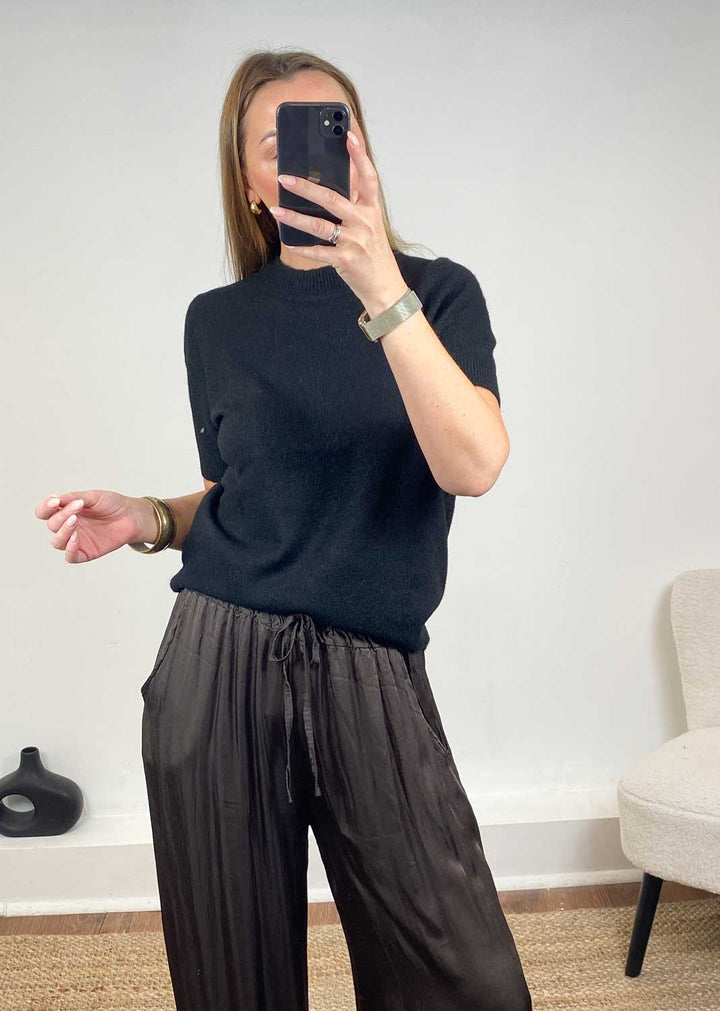 Libby Soft Knit Top in Black