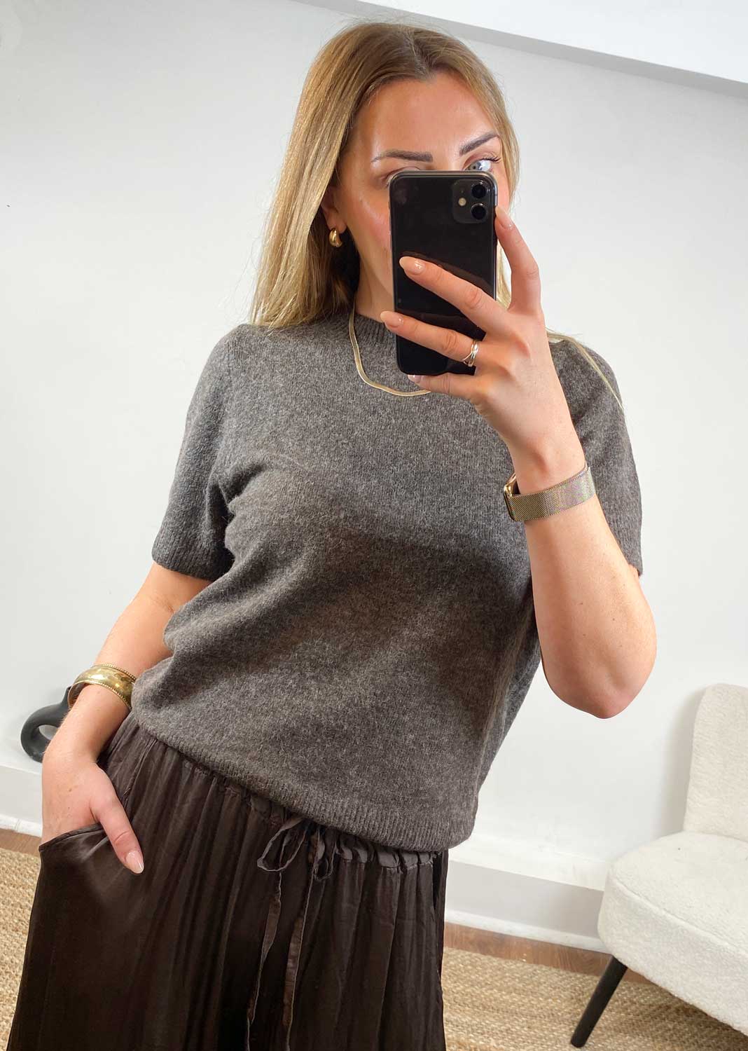 Libby Soft Knit Top in Espresso