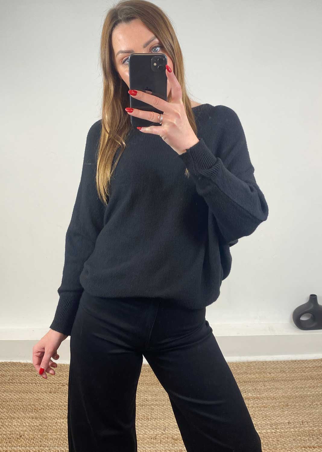 black batwing knitted jumper 