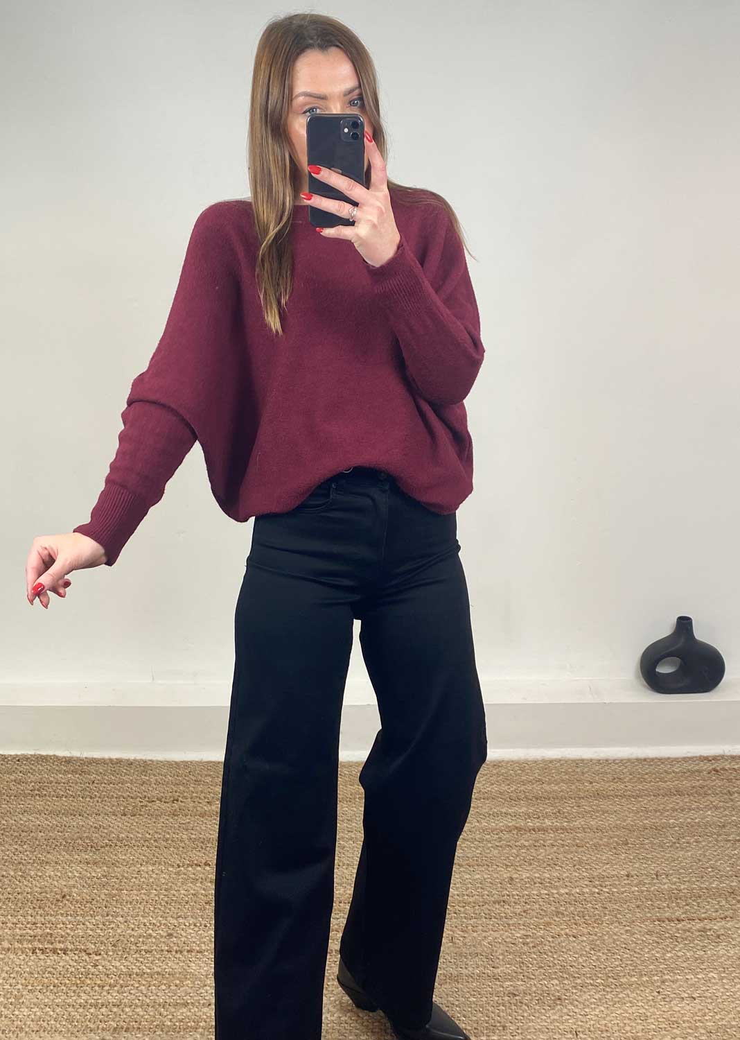 Liberty Knit Jumper Burgundy