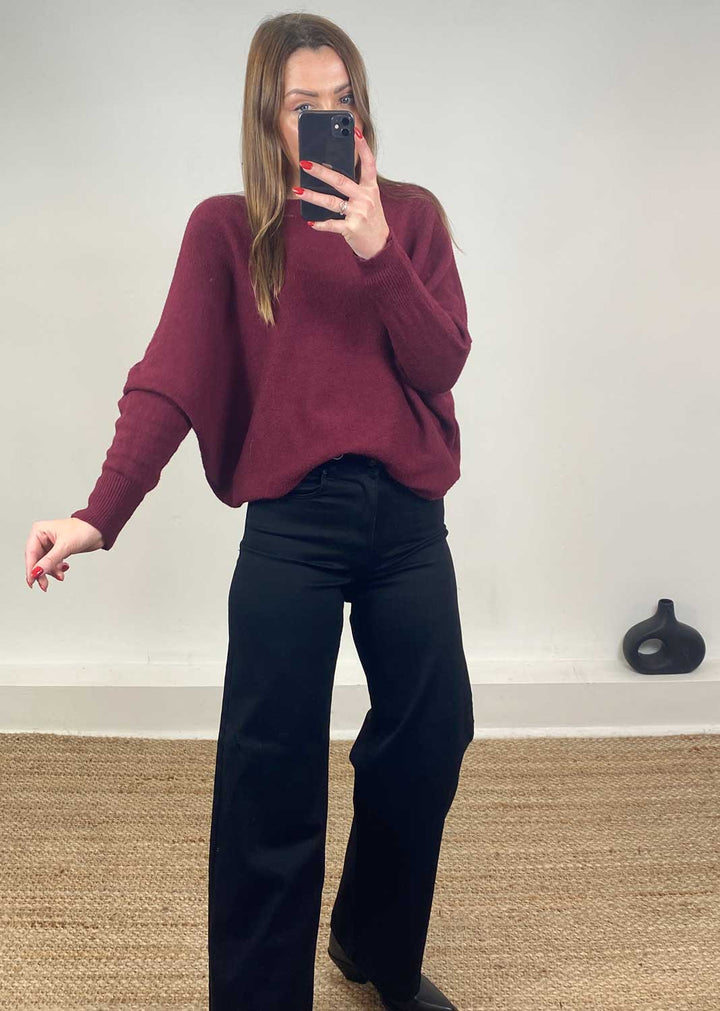 Liberty Knit Jumper Burgundy