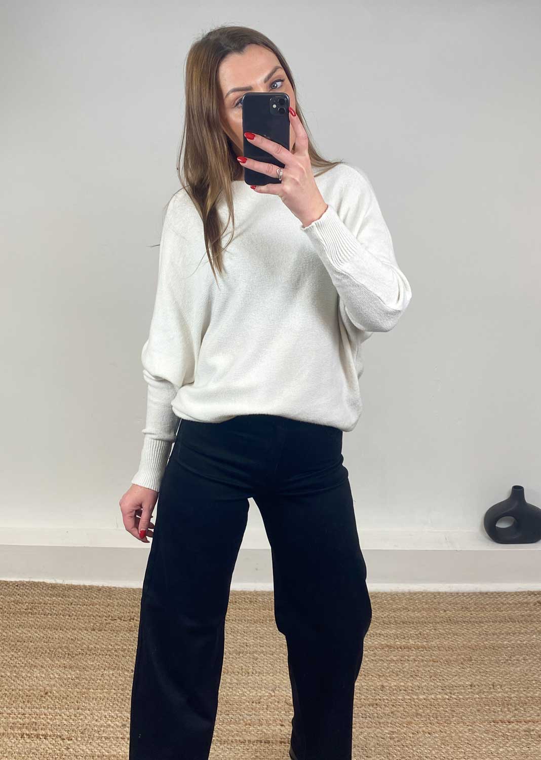 cream batwing knitted jumper