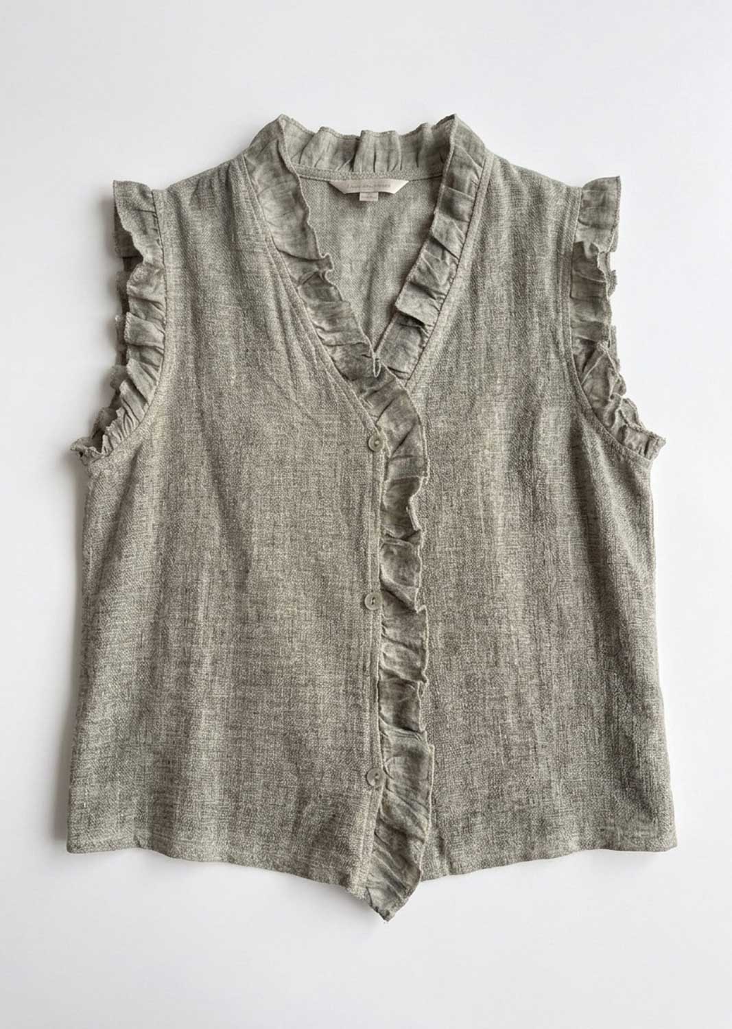 Lina Pistachio Linen Button Top