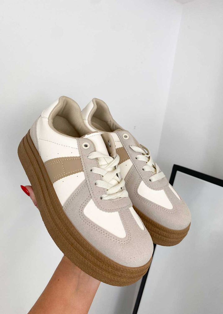 Loma Contrast Trainers in Beige