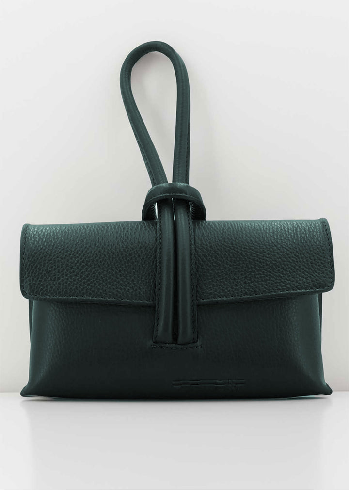 Loop Handle Bag in Teal Leather