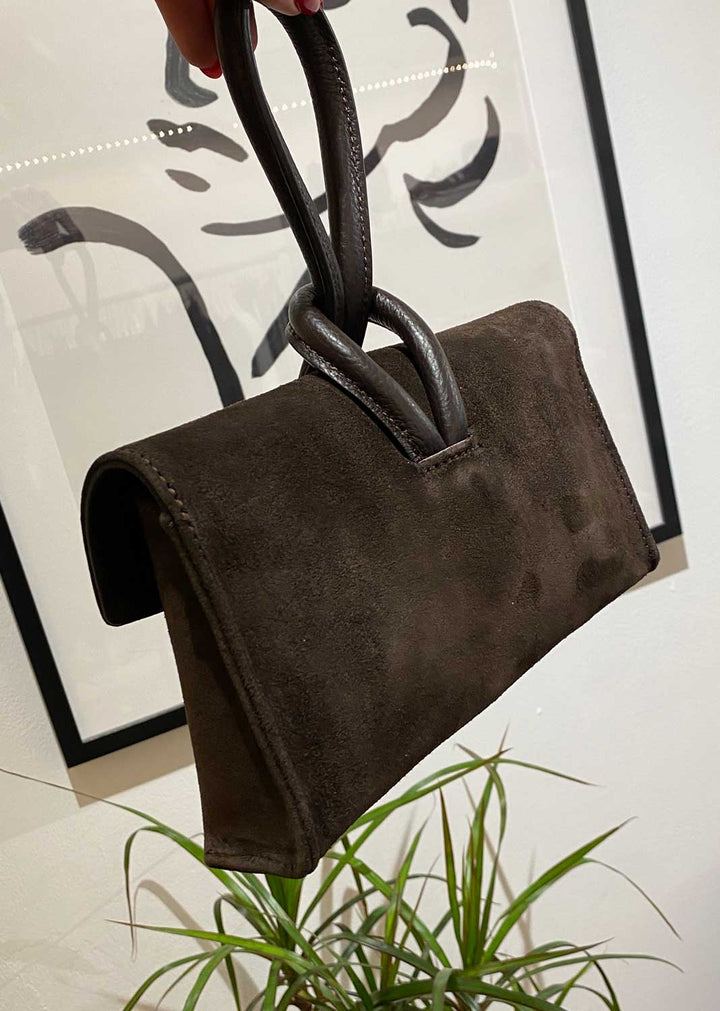 Suede Loop Handle Bag