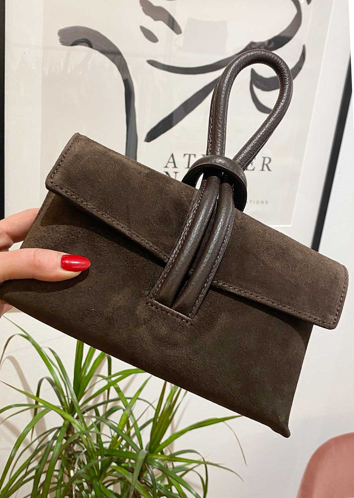 Suede Loop Handle Bag