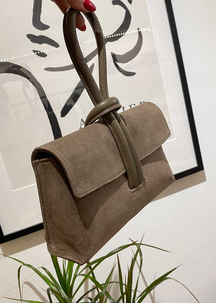 Suede Loop Handle Bag