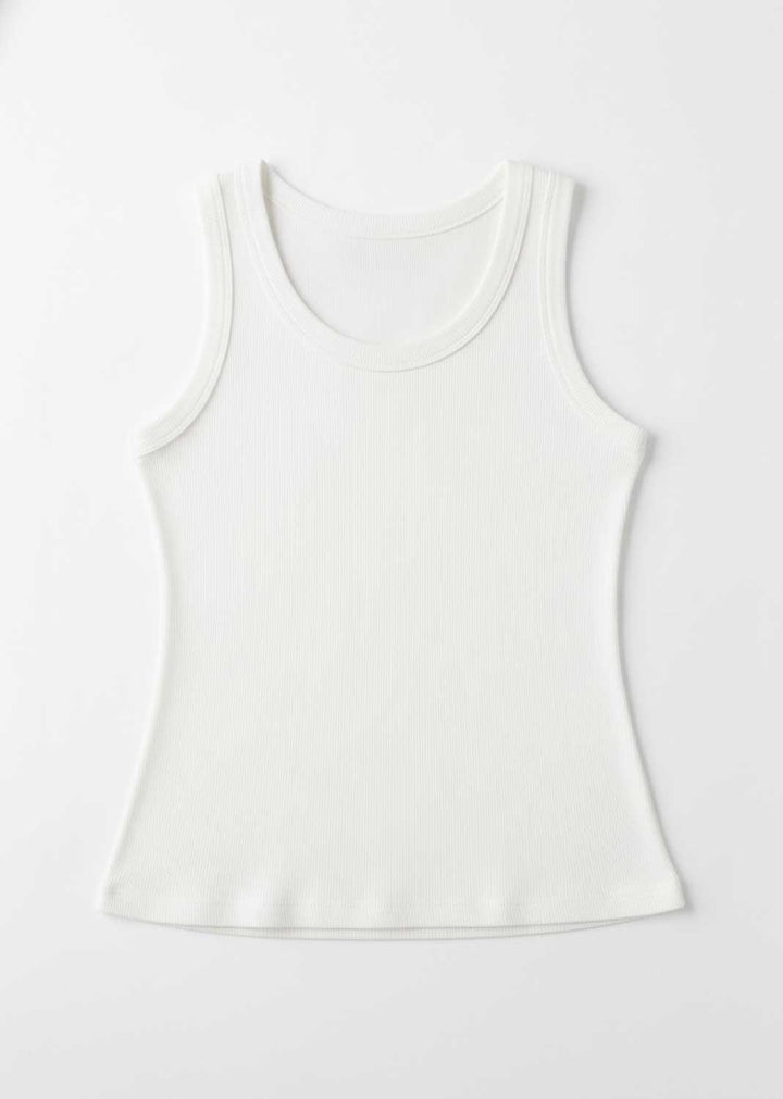 fleece lined basic vest white