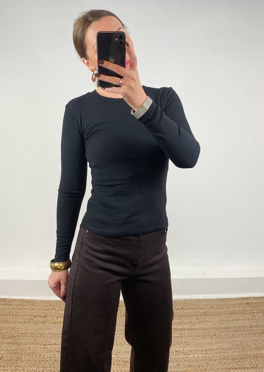 Lora Scoop Neck Top Black