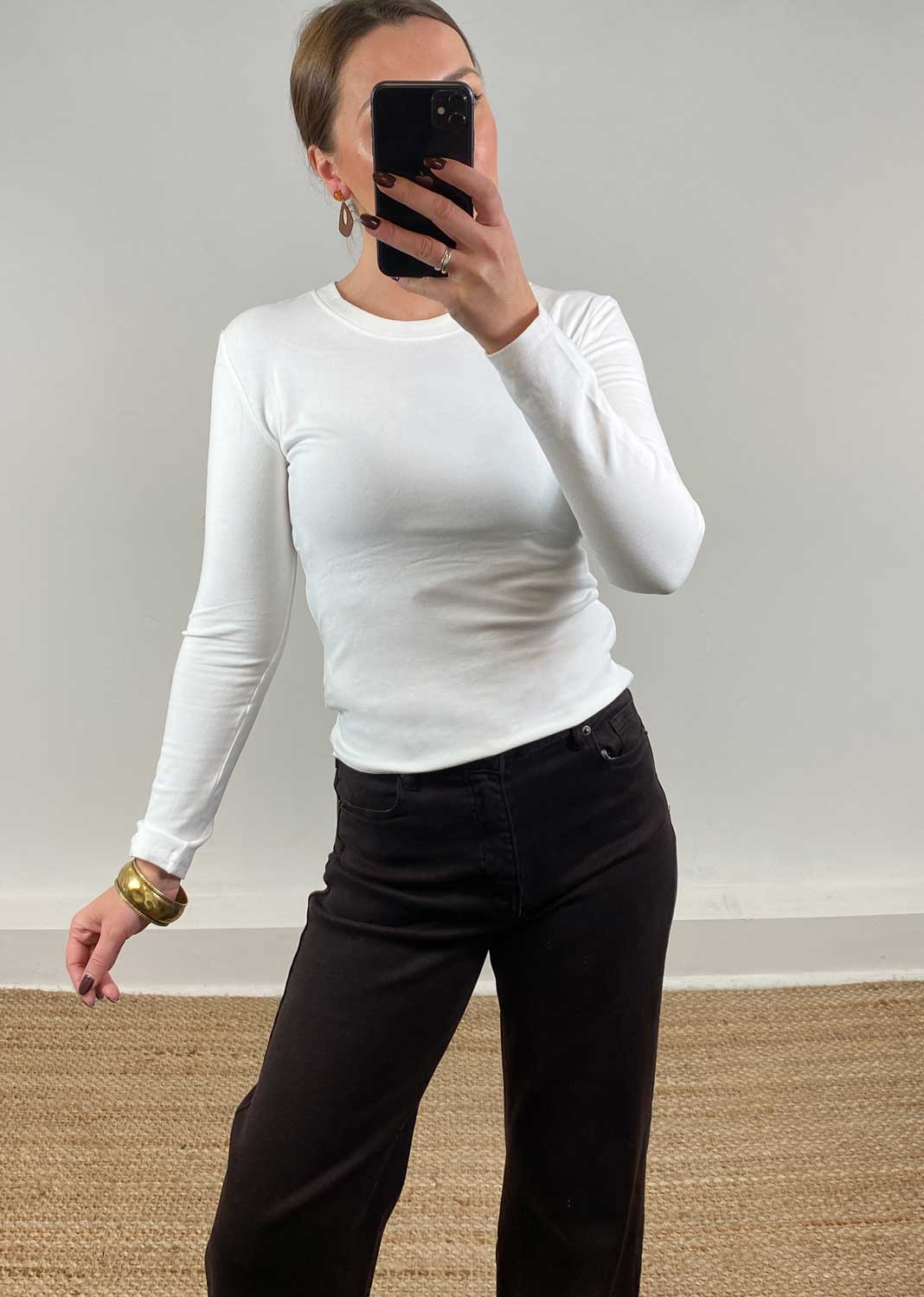 Lora Scoop Neck Top White