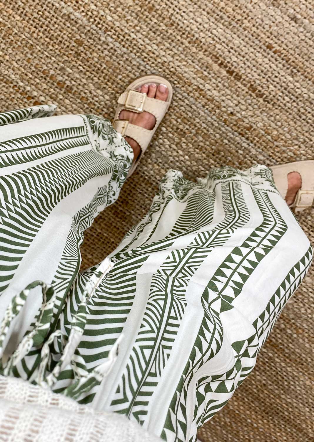Lottie Printed Pants in Khaki