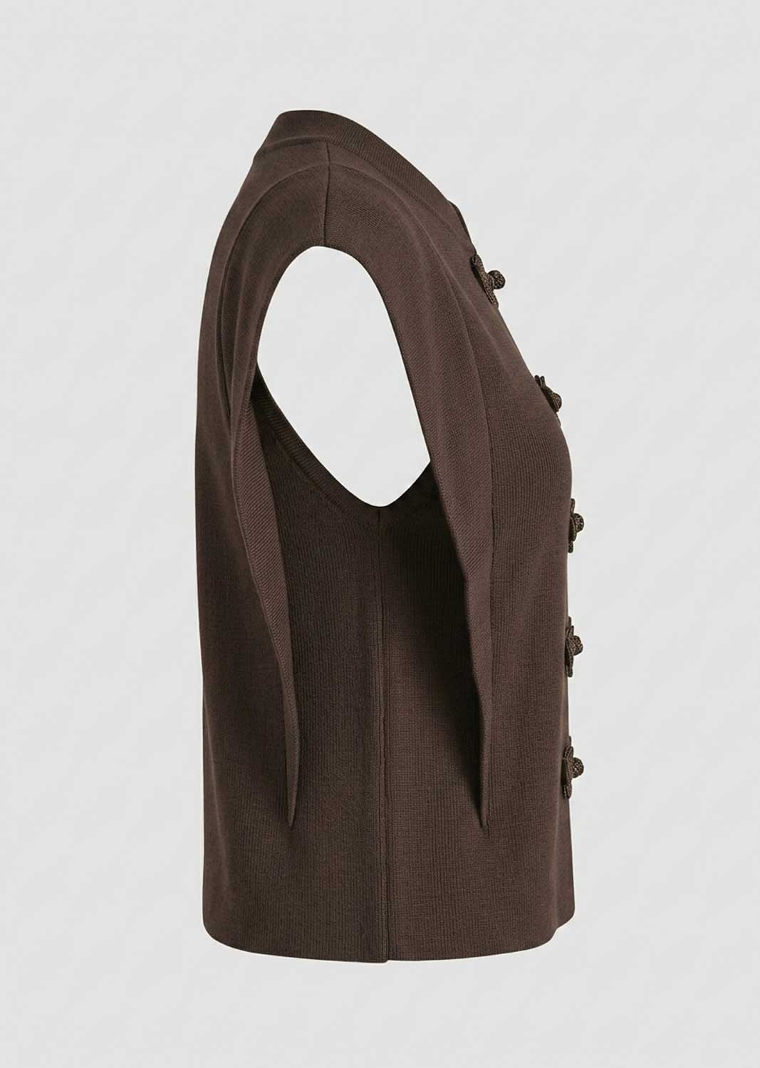 Lulu Chocolate Elevated Knot Button Top
