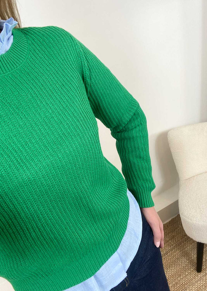 Lux Knit Jumper in Green