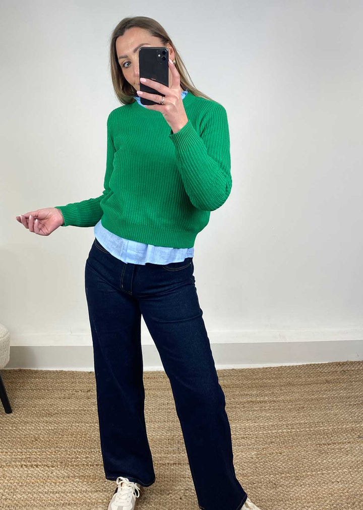 Lux Knit Jumper in Green