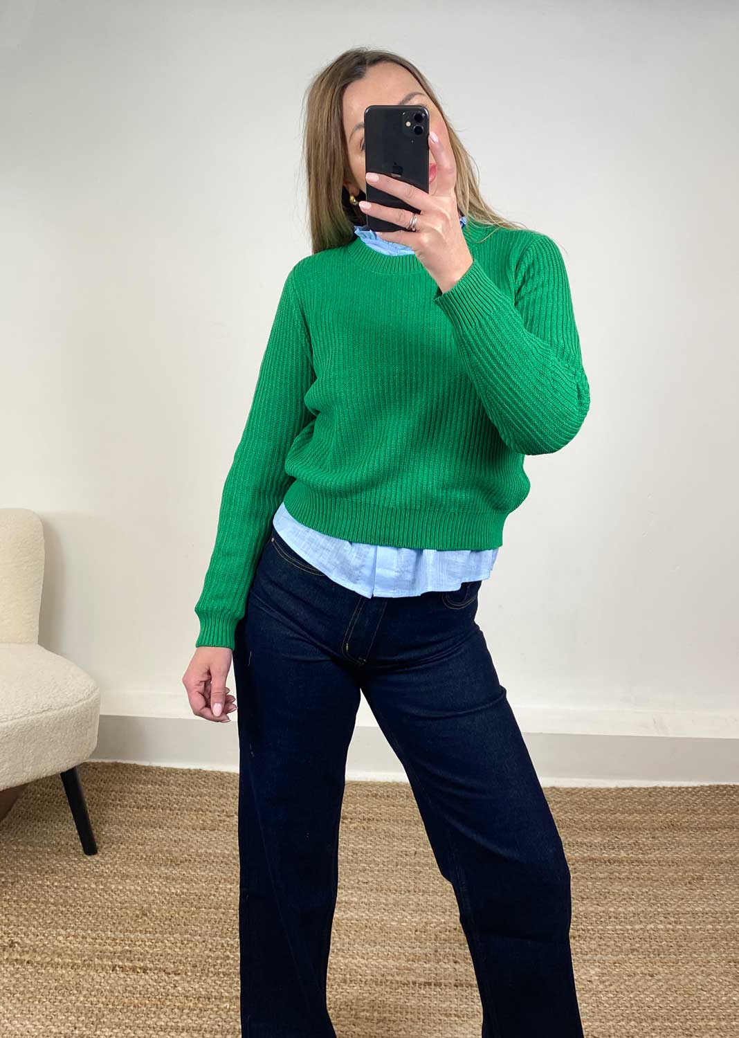 Lux Knit Jumper in Green