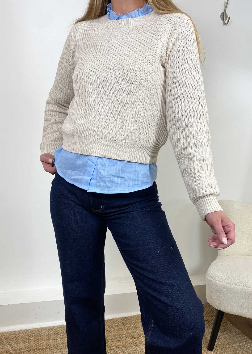 Lux Knit Jumper in Oatmeal