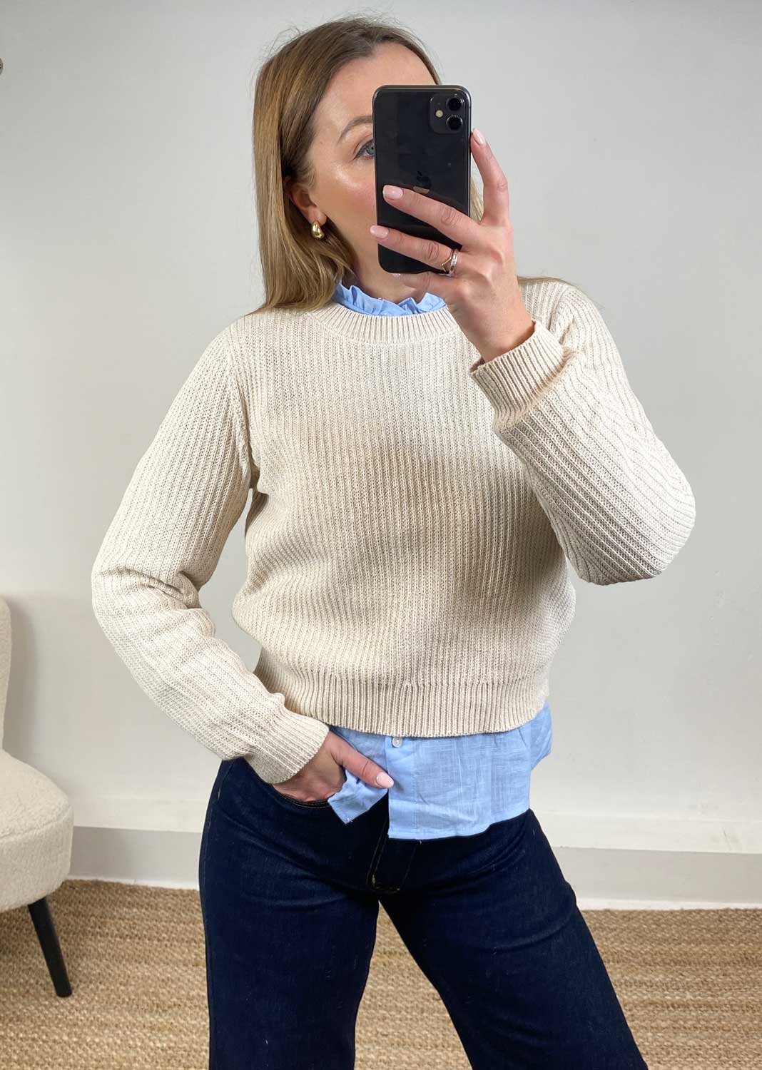 Lux Knit Jumper in Oatmeal