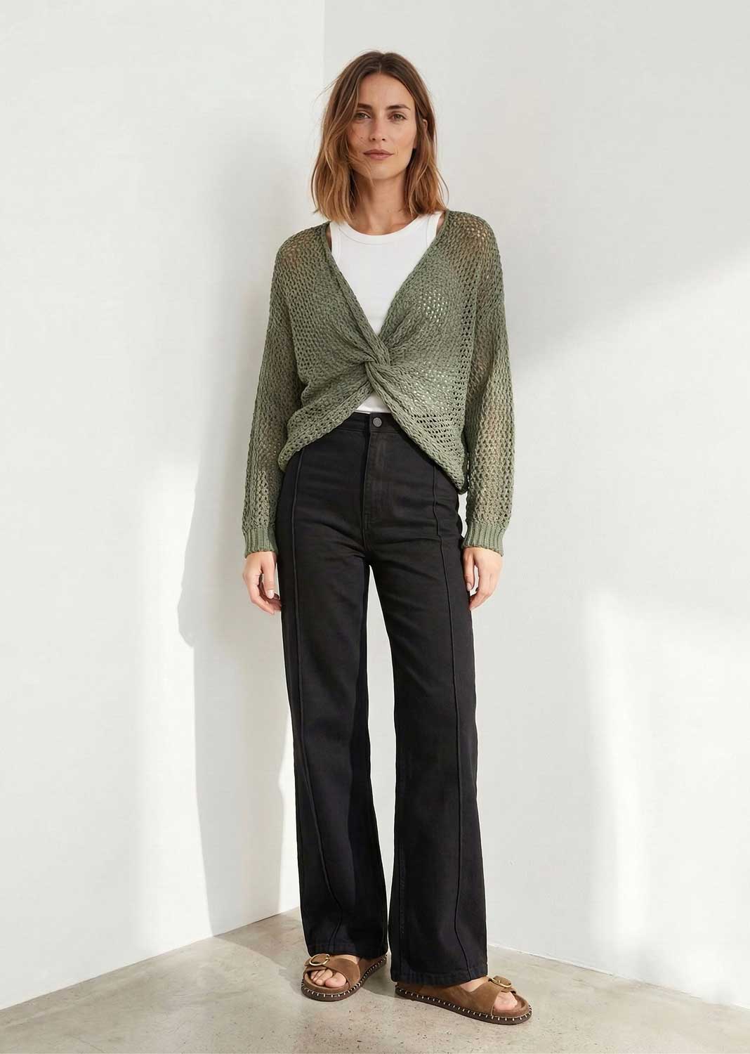 Lydia Crossover Jumper Khaki