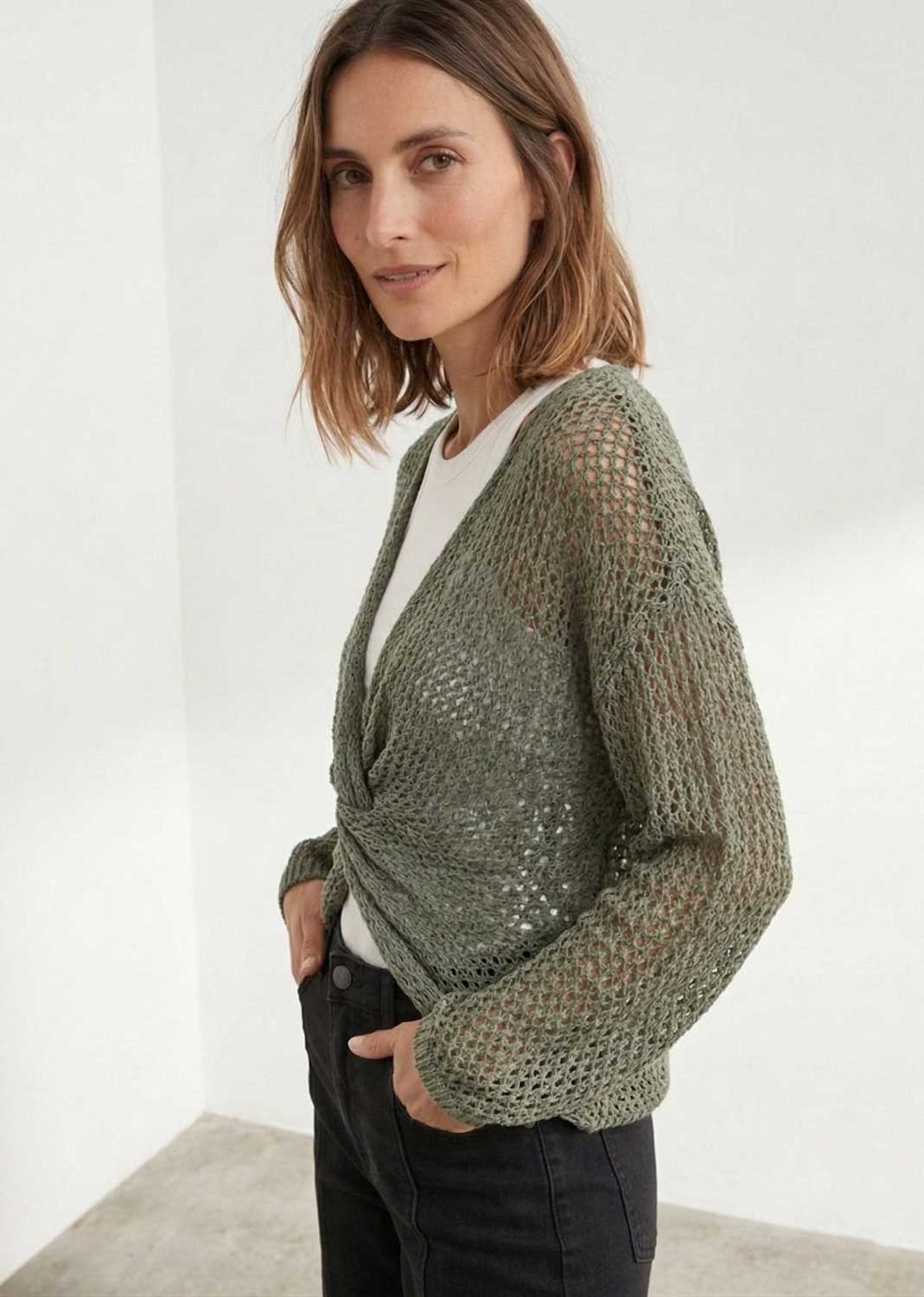 Lydia Crossover Jumper Khaki