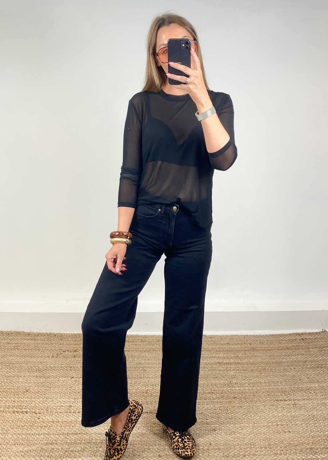 Maddie Sheer Top Black