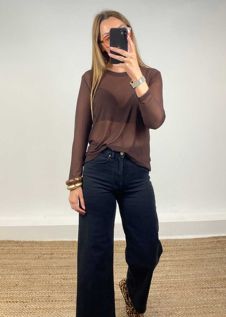 Maddie Sheer Top Chocolate
