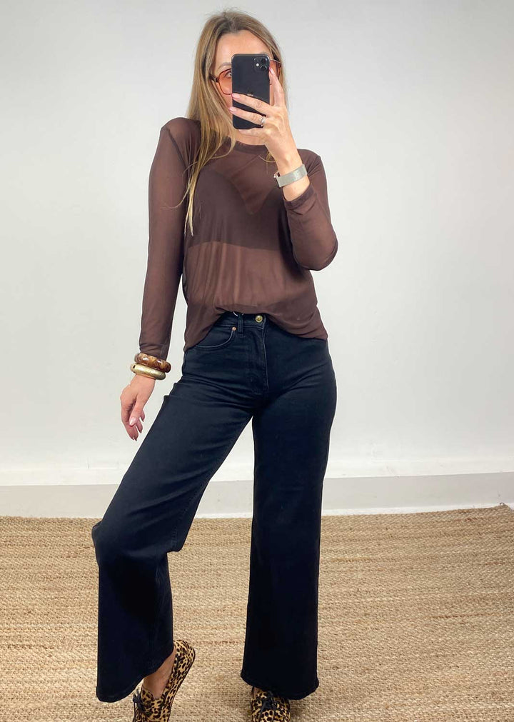 Maddie Sheer Top Chocolate