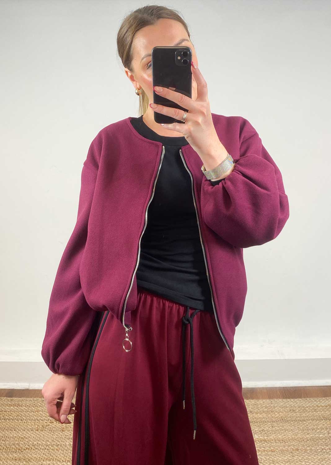 Macy Bomber Jacket Burgundy