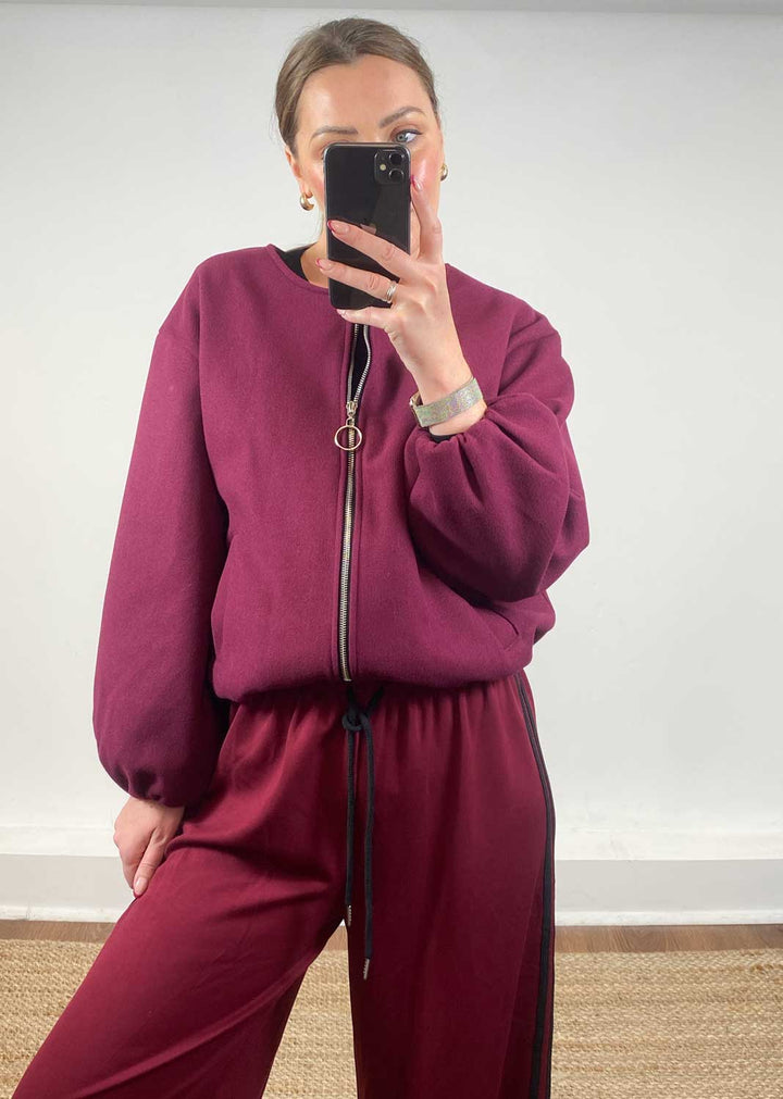 Macy Bomber Jacket Burgundy