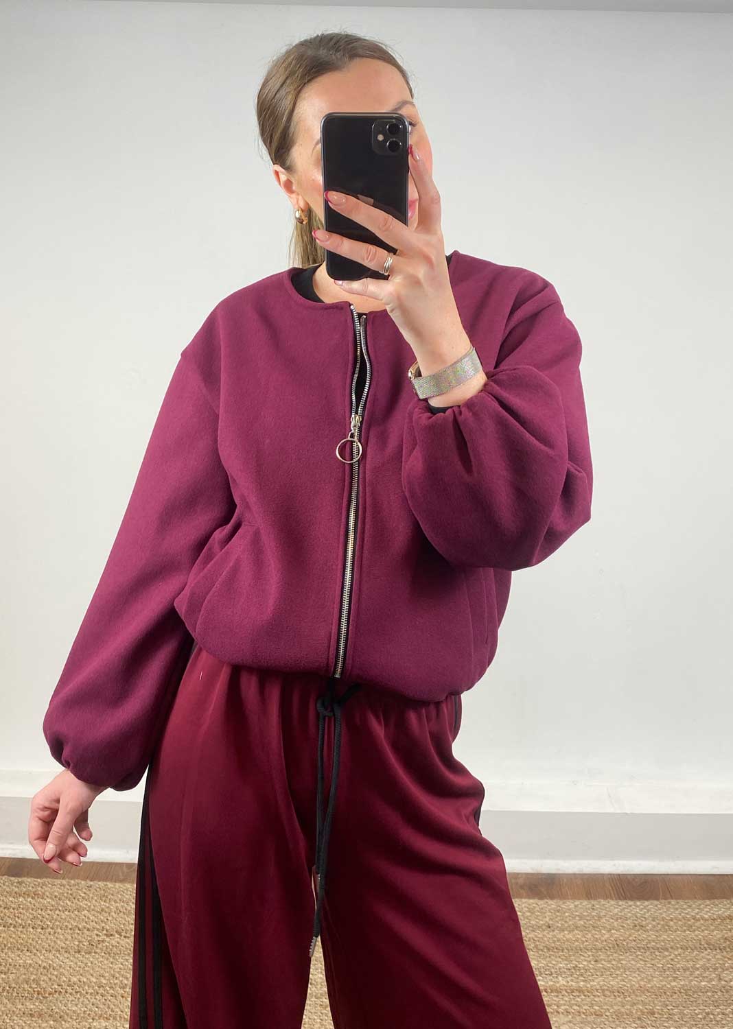 Macy Bomber Jacket Burgundy