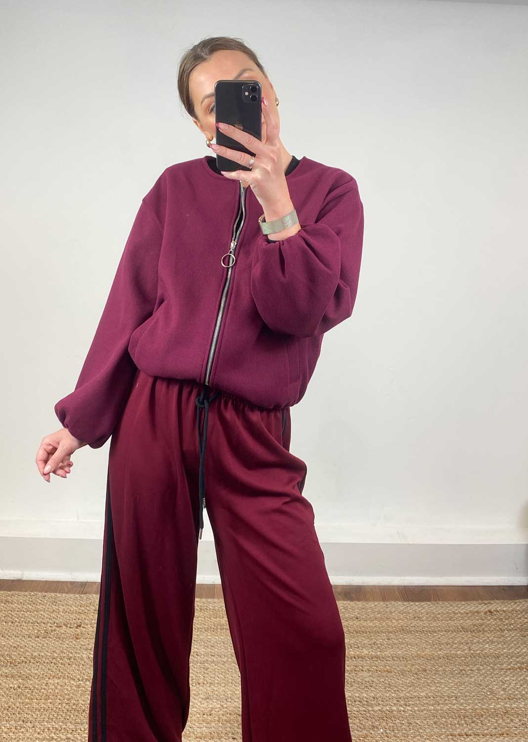Macy Bomber Jacket Burgundy