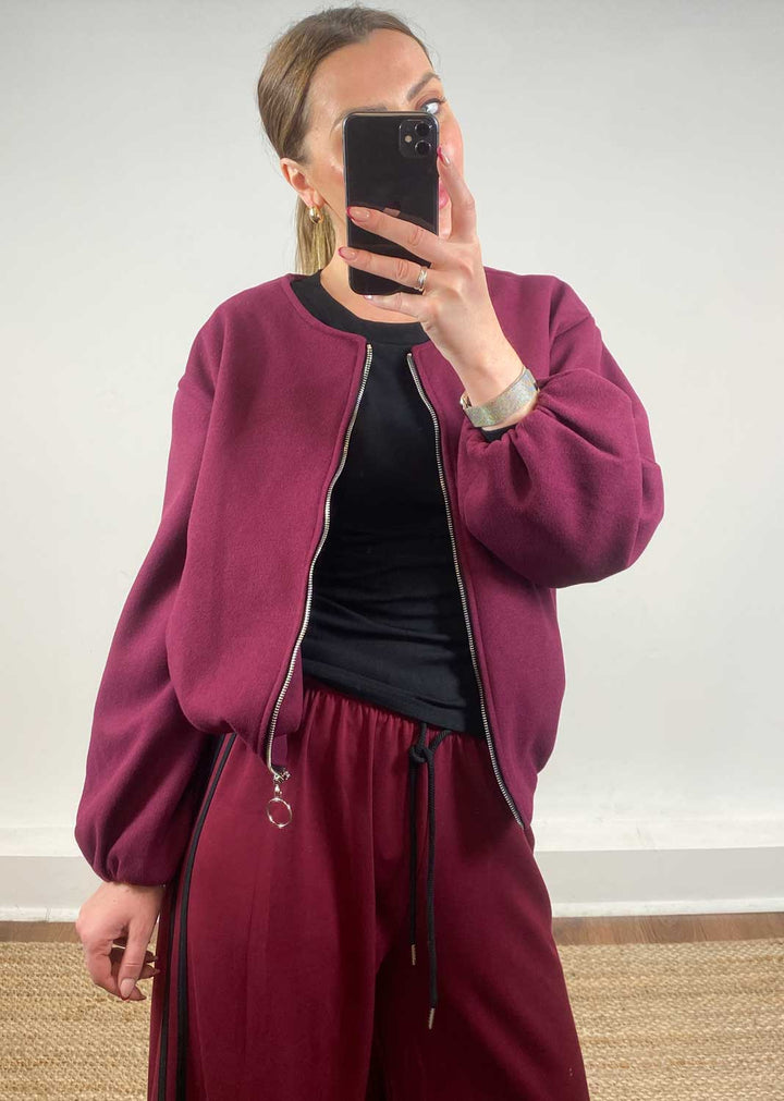 Macy Bomber Jacket Burgundy