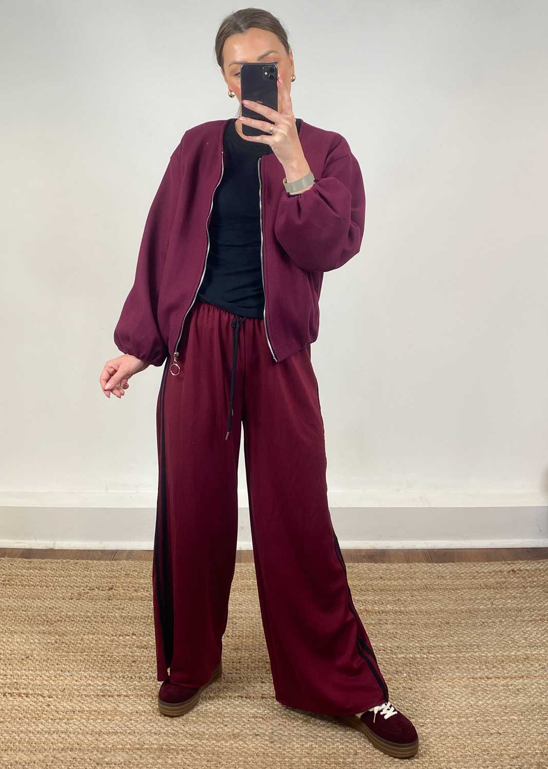 Macy Bomber Jacket Burgundy
