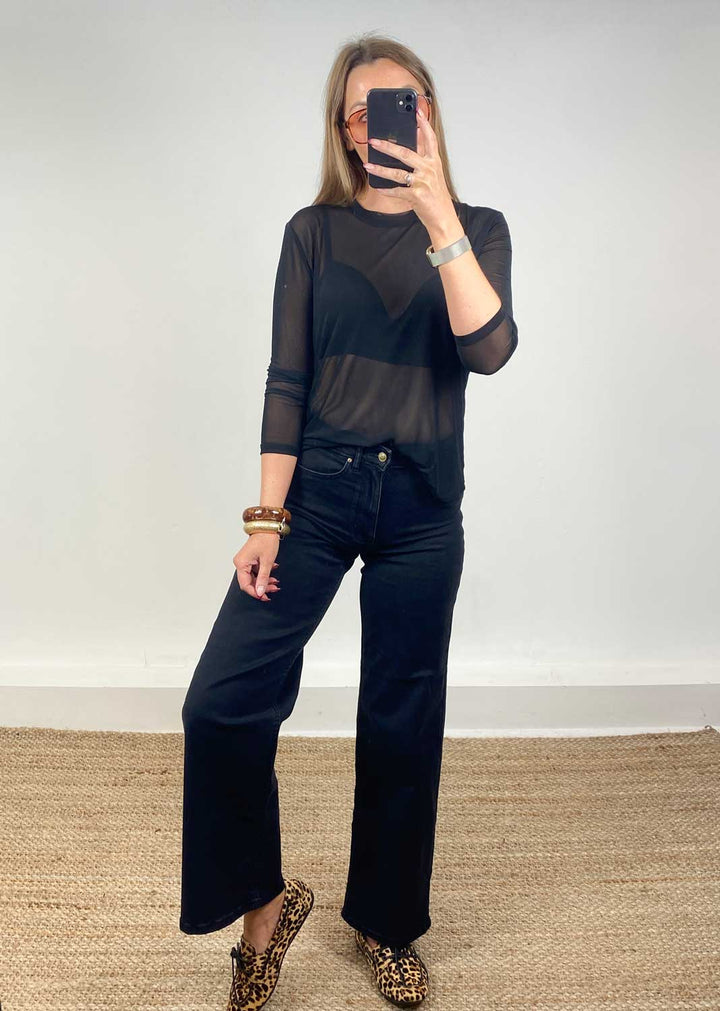 Maddie Sheer Top Black