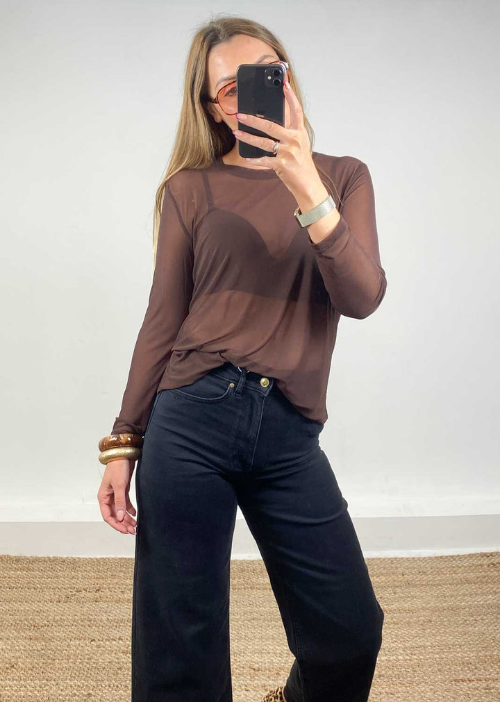 Maddie Sheer Top Chocolate